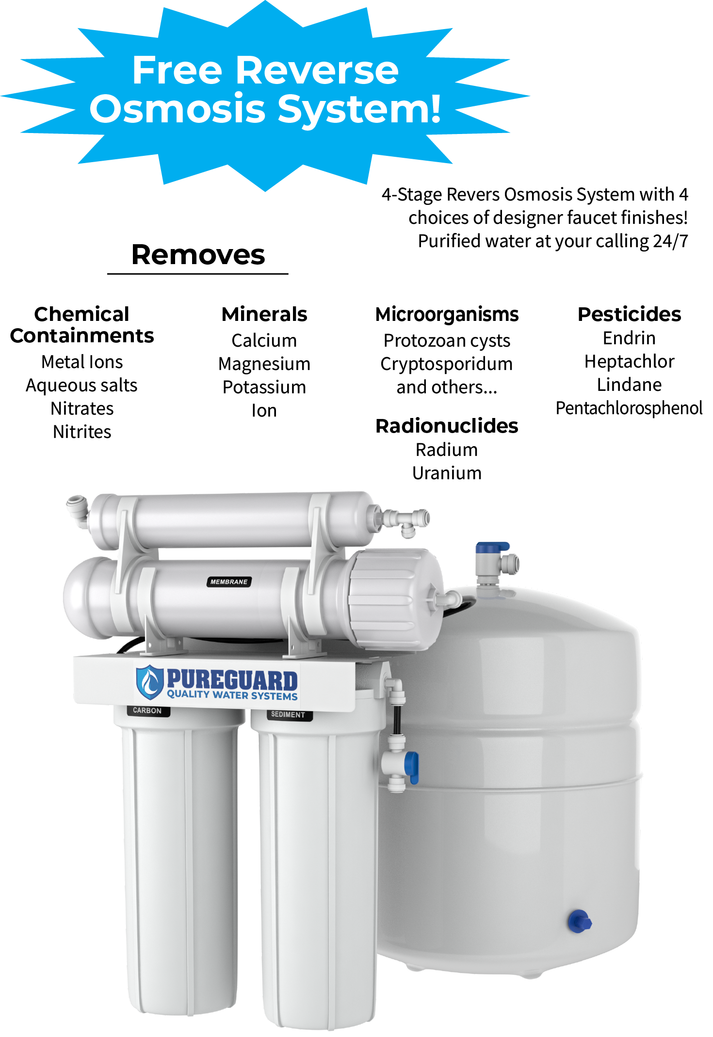 Free Four stage reverse osmosis drinking water system